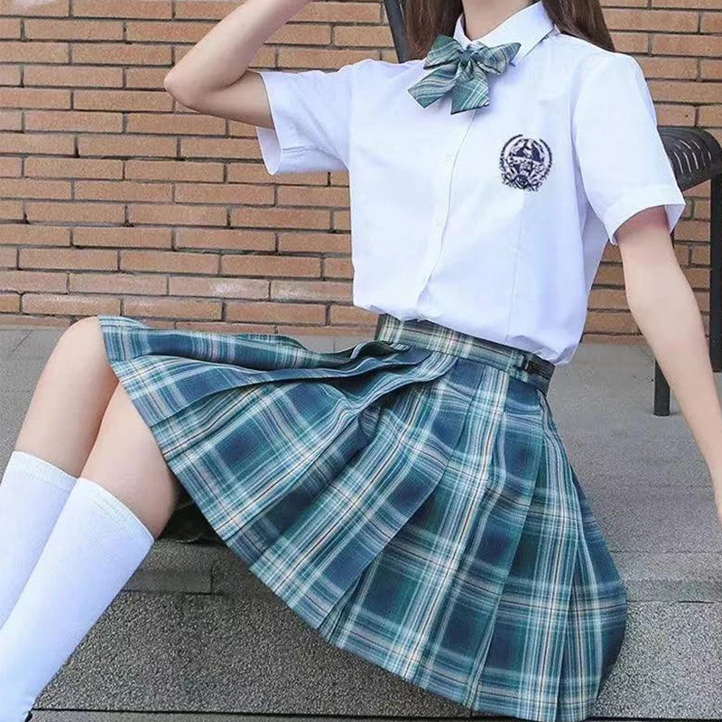ZOKI Plaid Pleated Mini Skirt – Bow Knot High Waist Preppy Style | Harajuku Aesthetic Women's A-Line Dance Skirt | S-XXL