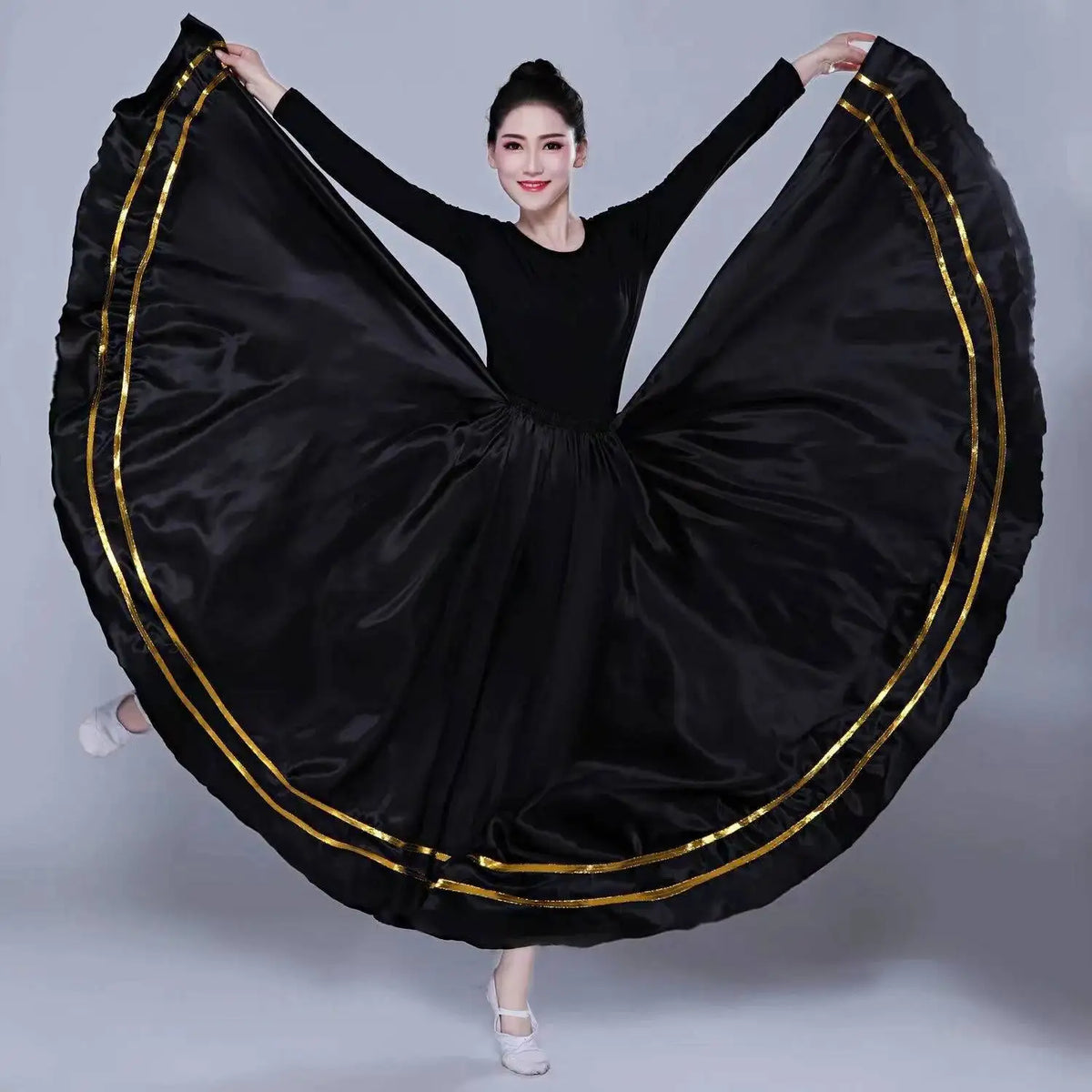 Women's satin big swing flamenco dress
