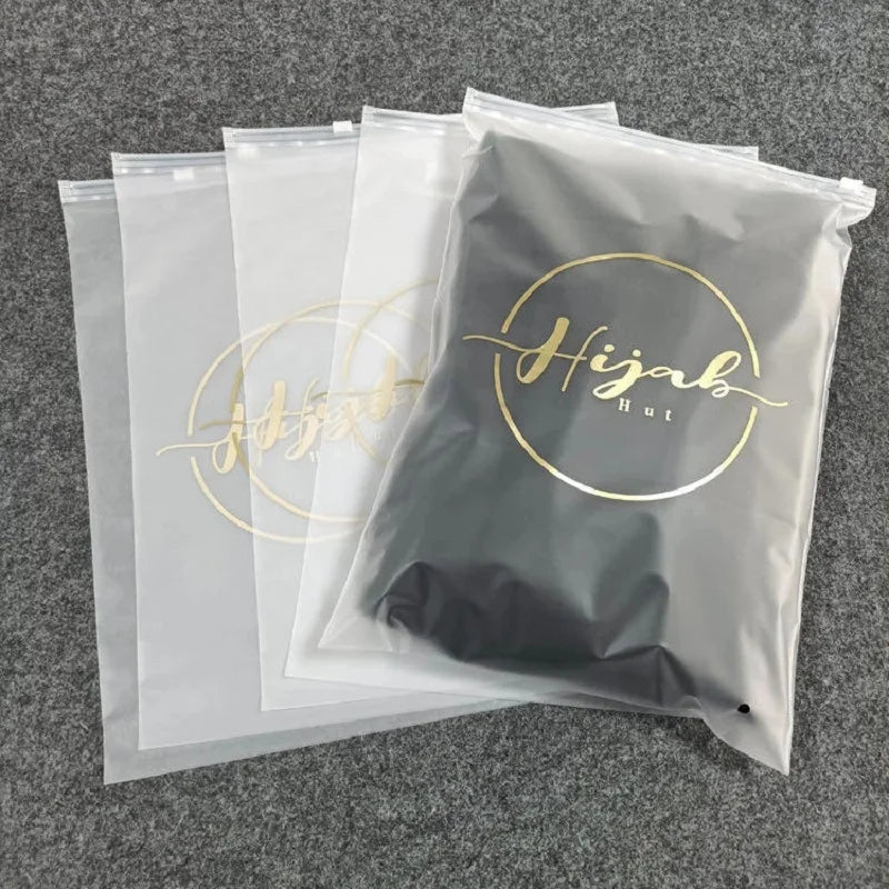 30/50/100PCS Matte Plastic Zipper Packaging Bags – Waterproof Garment & Shirt Storage | Custom Logo