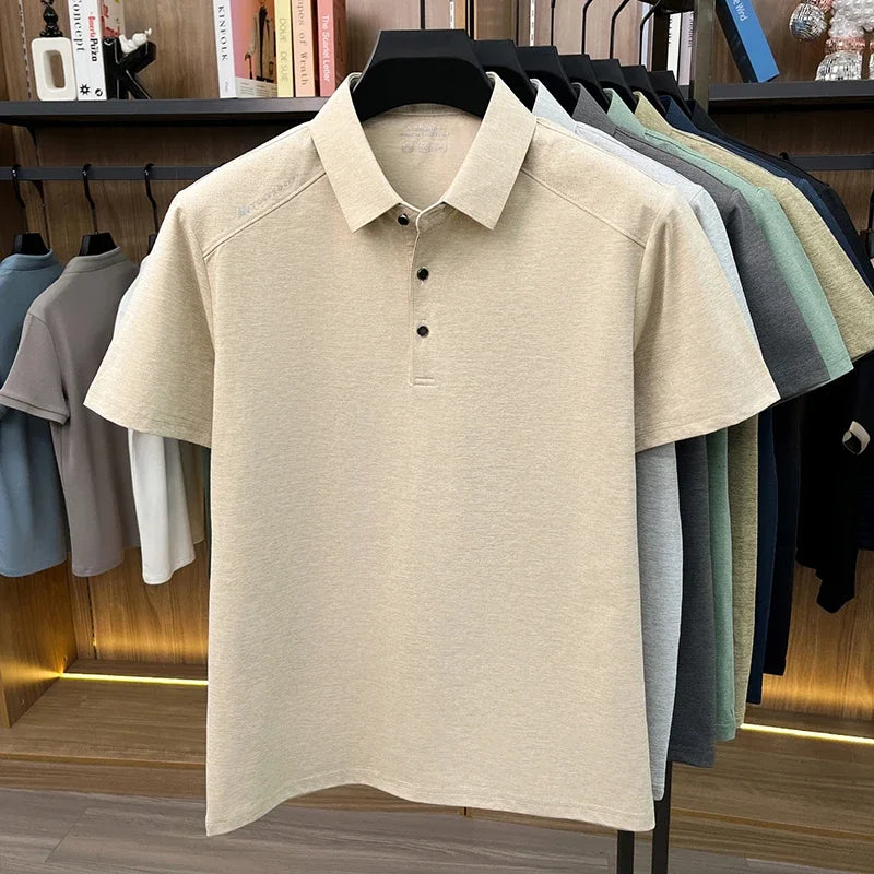 Men's Casual Polo Tee - Soft Fabric, Office & Everyday Short Sleeve