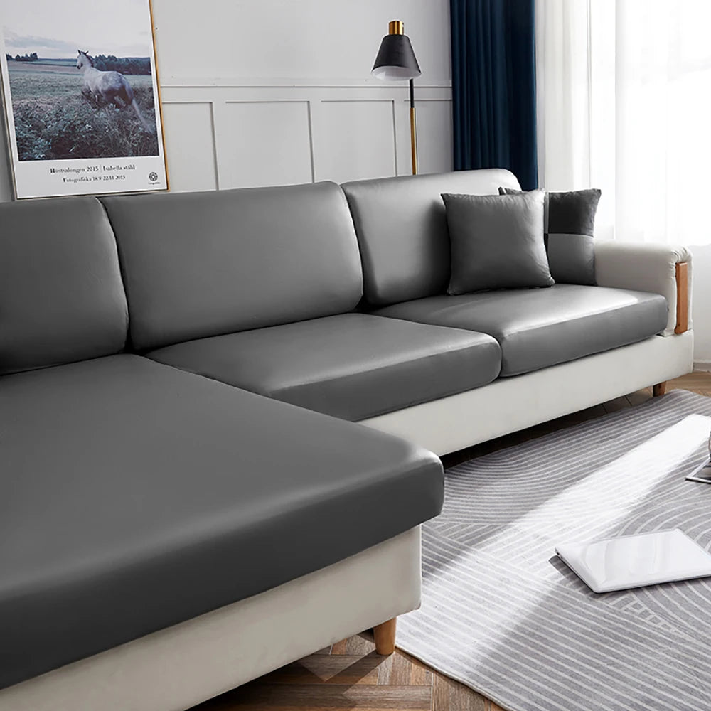 Waterproof PU Leather Sofa Seat Cushion Cover For Living Room Furniture Protector L Shape Corner Armchair Couch Slipcovers