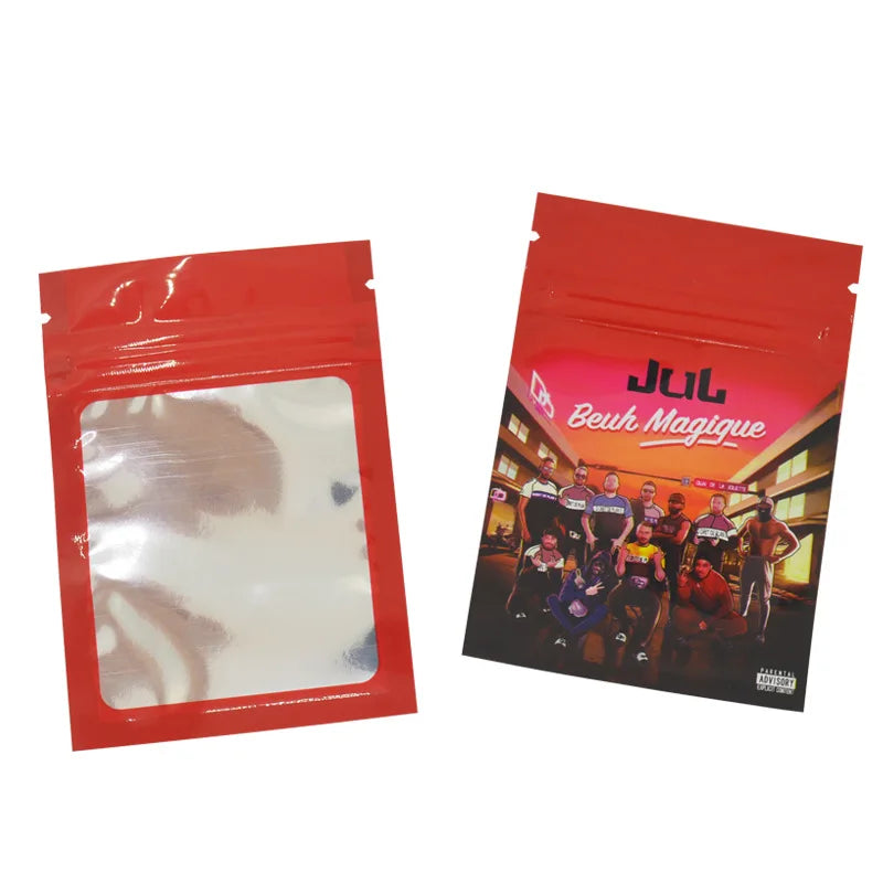 7x10cm Smell Proof Aluminum Foil Zip Lock Mylar Bags Clear Window Candy Powder Food Plastic Package Bag Small Flat Pouches
