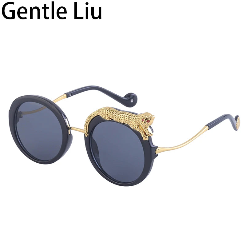 Round Steampunk Sunglasses for Women — Retro Metal Frame