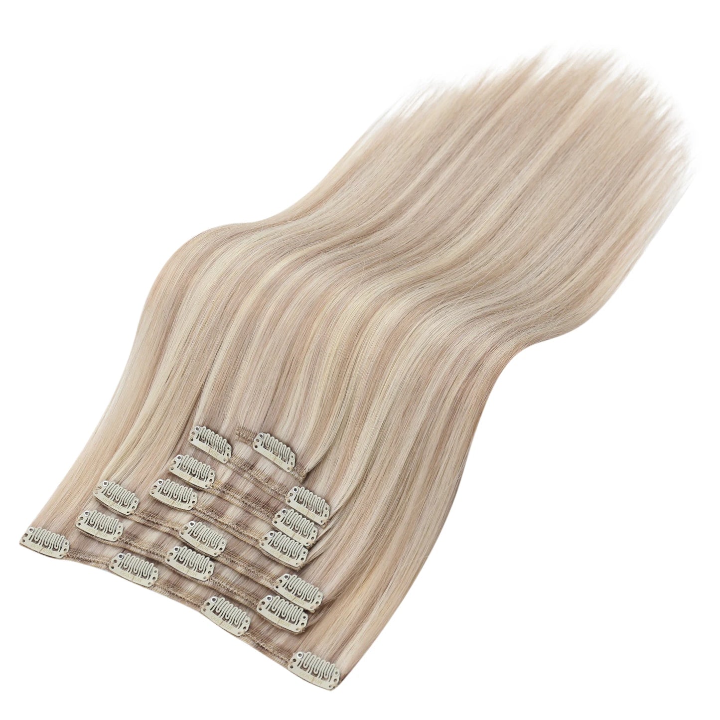 VeSunny Clip in Hair Extension Human Hair Balayage Natural Human Hair Extension Human Hair Clip Extension for Women