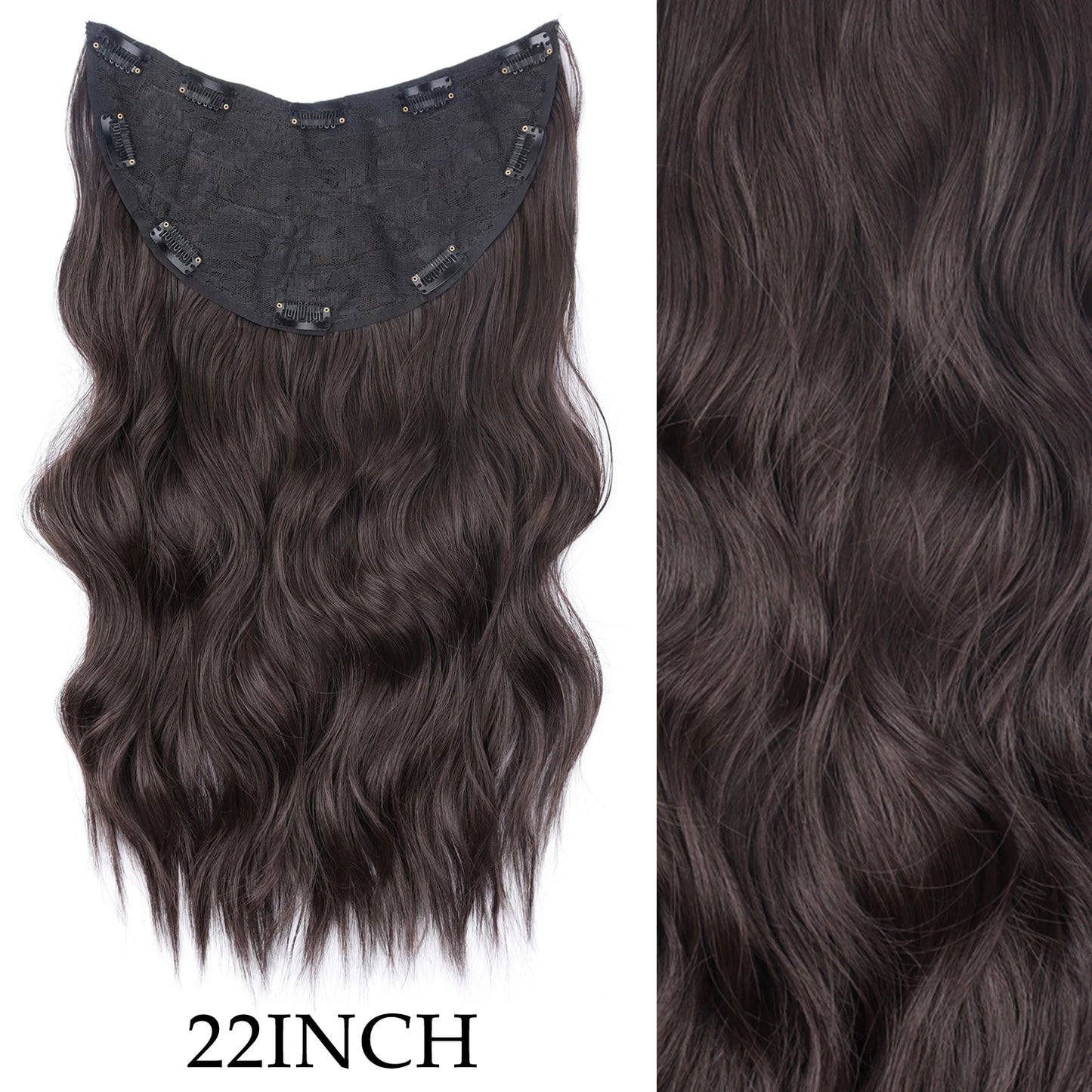 7Pcs/Set 16 Clips Hair Extension Black Long Straight Natural Hair Ombre Hairpiece Heat Resistant Fiber for Women Hairstyle