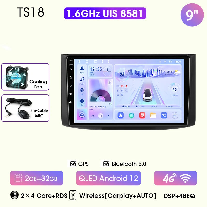 JMCQ Car Radio For Chevrolet Aveo 2006 2007 2008 2009 2010 2011 2012 2din Android12 Carplay Multimidia Video Player Head Unit