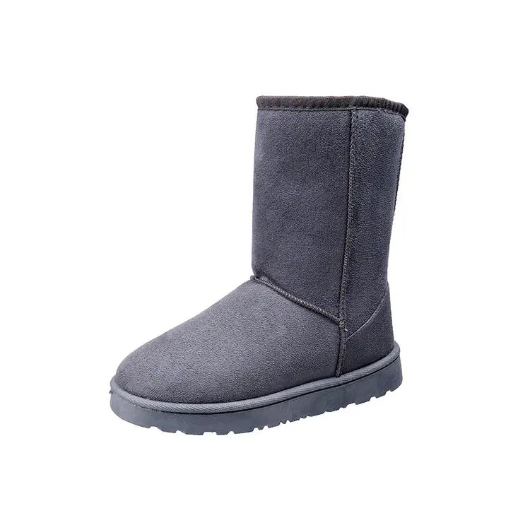 Comfortable Solid Color Medium Top Snow Boots Versatile Non-slip Winter Warm Outdoor Boots