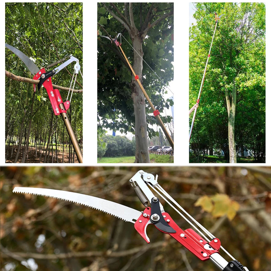 MMAlto High Altitude Bypass Pruning Shear – Telescopic Pole Pruner with Saw & Hedge Clipper | 65Mn Steel | Anti-Slip Ergonomic Handle