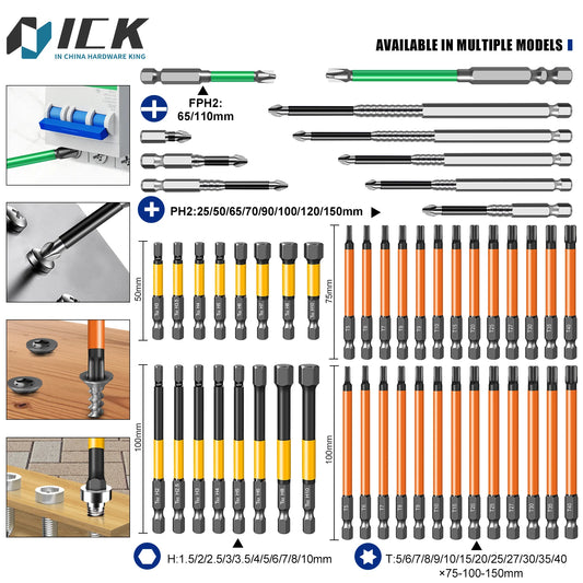 Professional Electrician Screwdriver Bit Set — S2 Steel PH2/Hex/Torx, Insulated