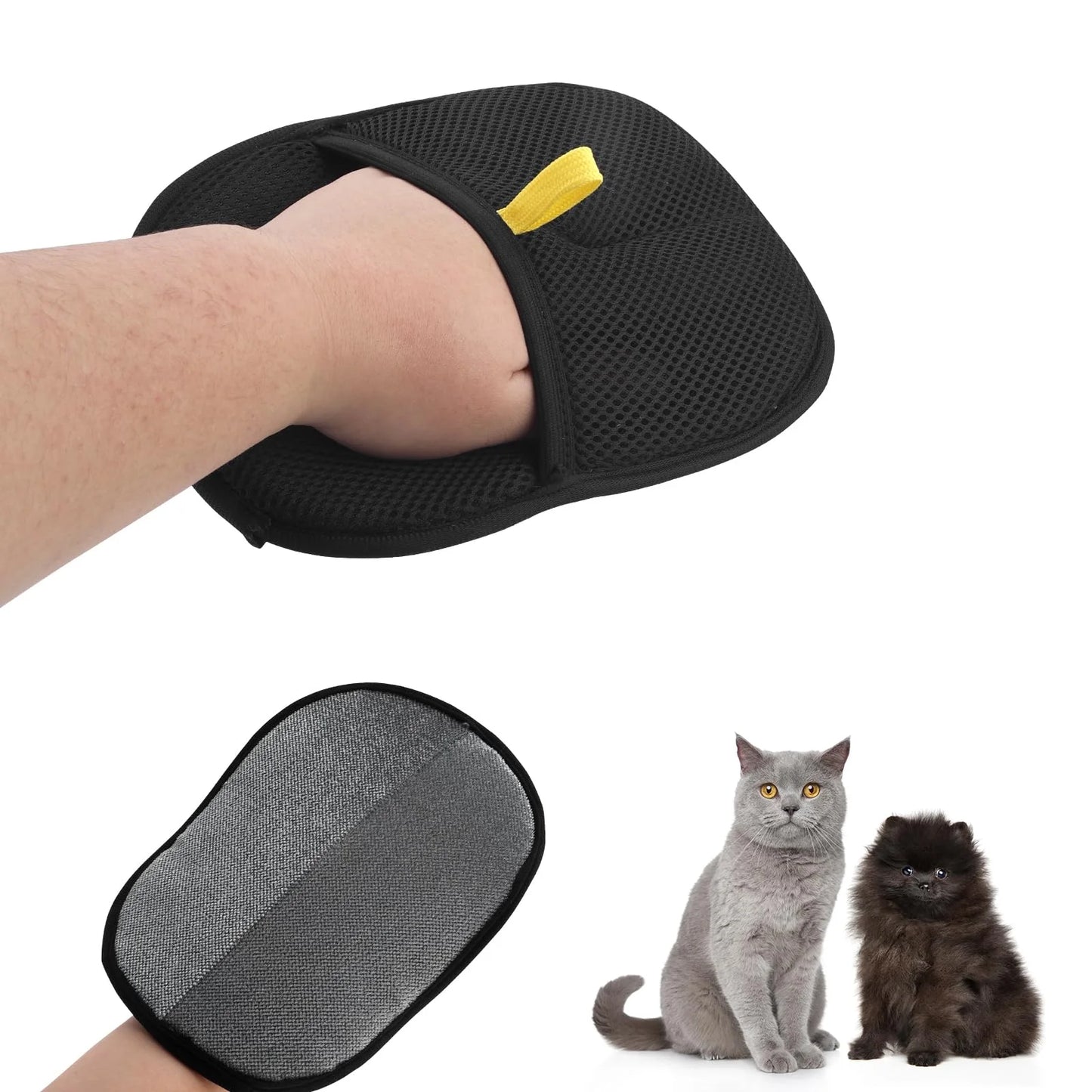 1pc Pet Hair Removal Tool Reusable Static Removal Gloves Double-Sided Grooming Gloves for Pets, Removes Pet Fur Hair for Carpets