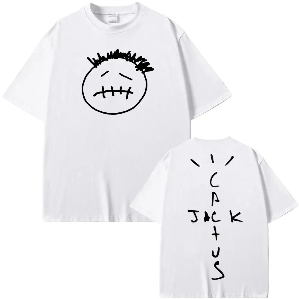 American rapper and Travis T Shirt Short Sleeve 100%Cotton Tee-shirt Graphic Printing Scott Tshirt Hip Hop Punk Clothing Tops