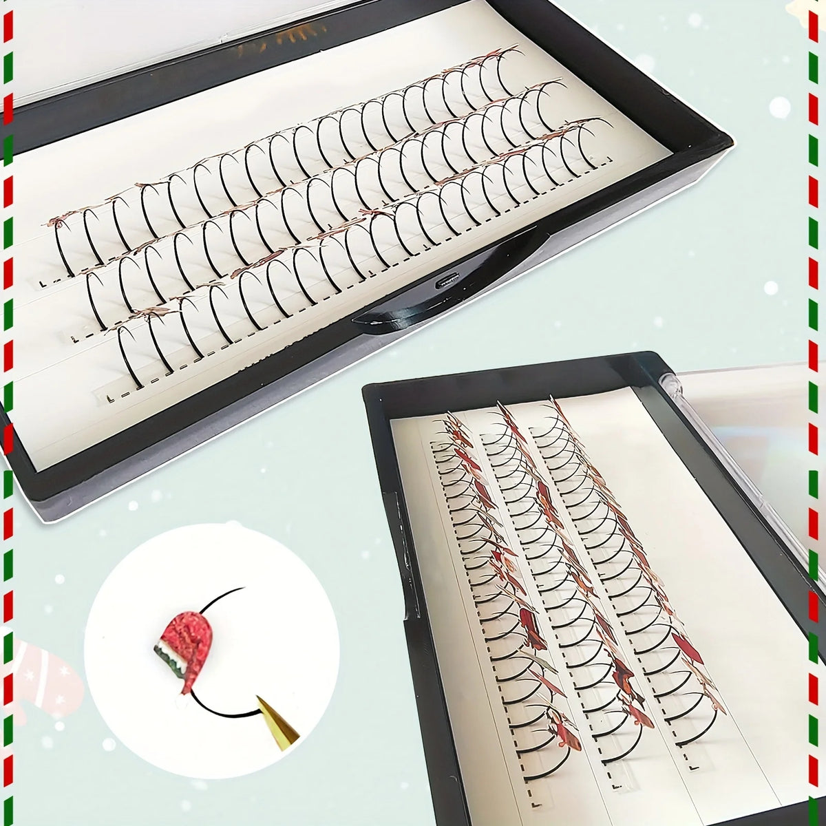 Honey Eyelash DIY Christmas Eyelashes Extensions Glitter A/M Snowflake Eyelashes False Lashes 10-15mm