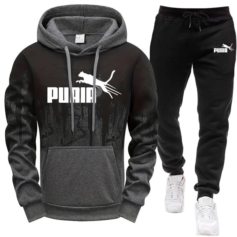 Hooded Sweatshirt and Sweatpants Outdoor Sports Jogger Suit Men's Set/Hoodie/Pants Autumn Winter Daily Casual Fashion Sportswear