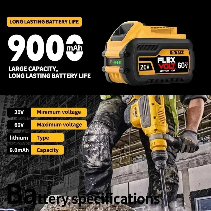 New Dewalt 60V 9.0Ah Battery Compatible with DCB200 DCB204 DCB205 DCF880 DCF885 Impact Drivers.