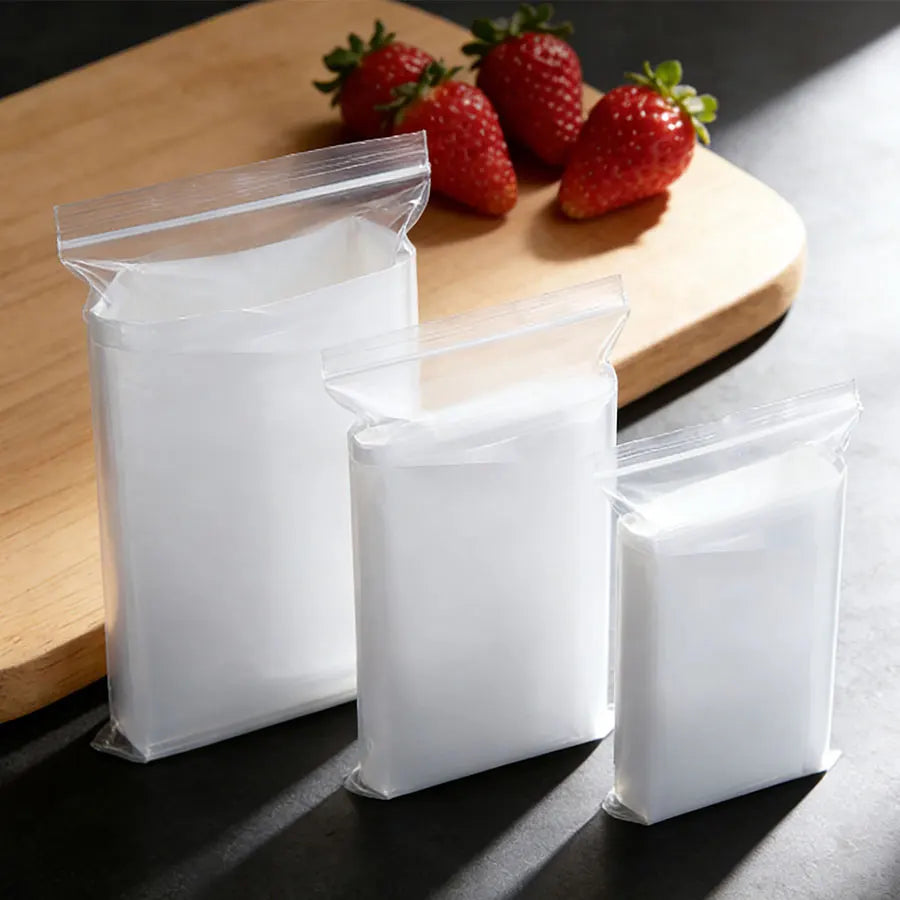 Reusable Clear Plastic Zipper Bags - Resealable Storage for Gifts Snacks Jewelry Small Items