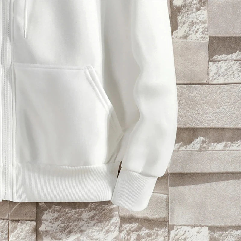 Men's Zip-Up Hoodie, Loose Fit Hooded Sweatshirt