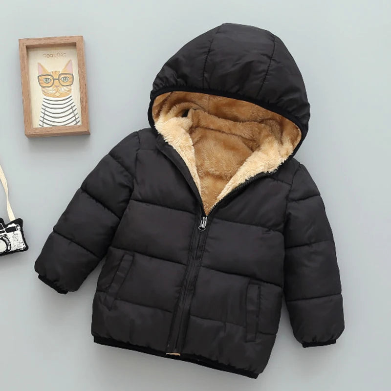 Kids Cartoon Hooded Puffer Coat - Plush Lined Winter Jacket - photo 2