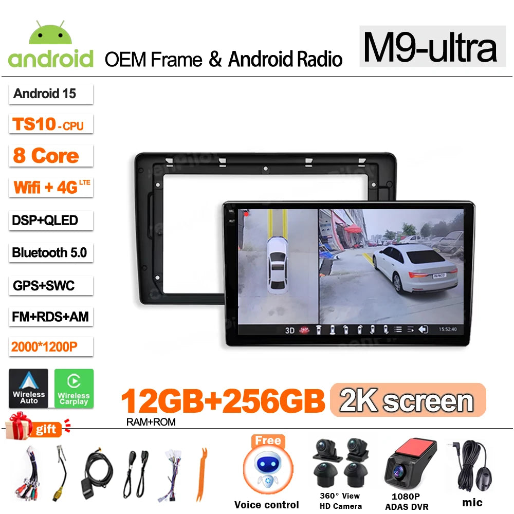 Android 16 for Car Radio Citroen Berlingo B9 Peugeot Partner 2008-2019 Multimedia Video Player 2 din Carplay Touch Screen 8 Core