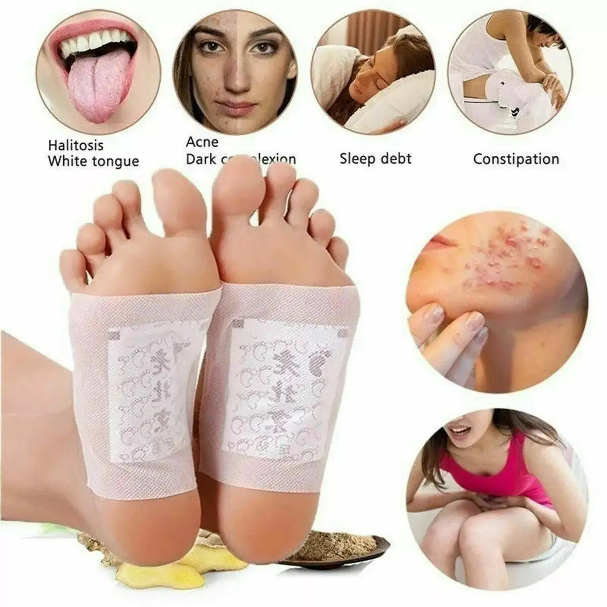 Old Beijing Foot Paste Mai Grass Bamboo Vinegar Foot Paste Improve Sleep Relieve Stress Moisture Foot Patch 30/60/90/120/150 Pcs