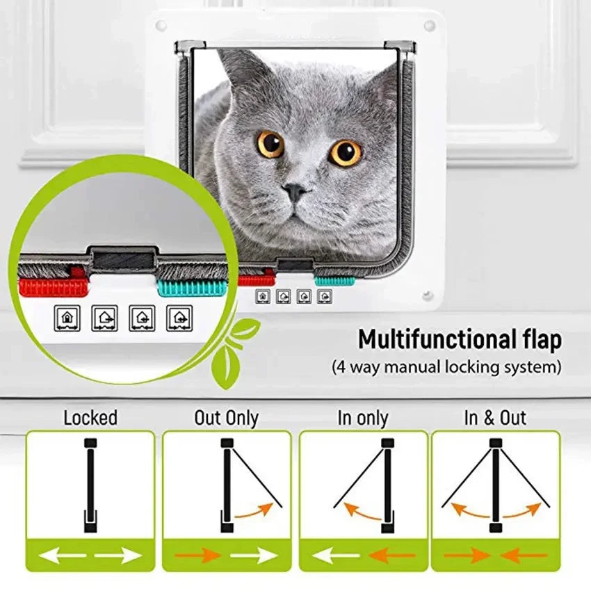 4-Way Lock Kitten Flap Door - Safety Gate for Small Pets – photo 3