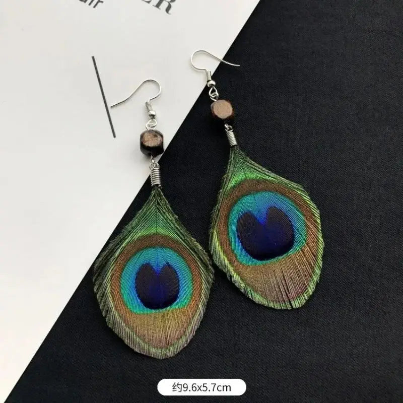 Unique Exaggerate Feather Earrings Creative Feathers Long Earrings Trendy Boho Big Earrings Jewelry Wholesale Custom Packaging