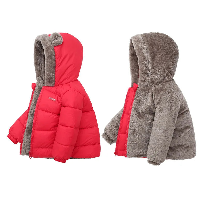 Kids Fleece Lined Hooded Coat - Padded Winter Jacket for Boys & Girls - photo 5