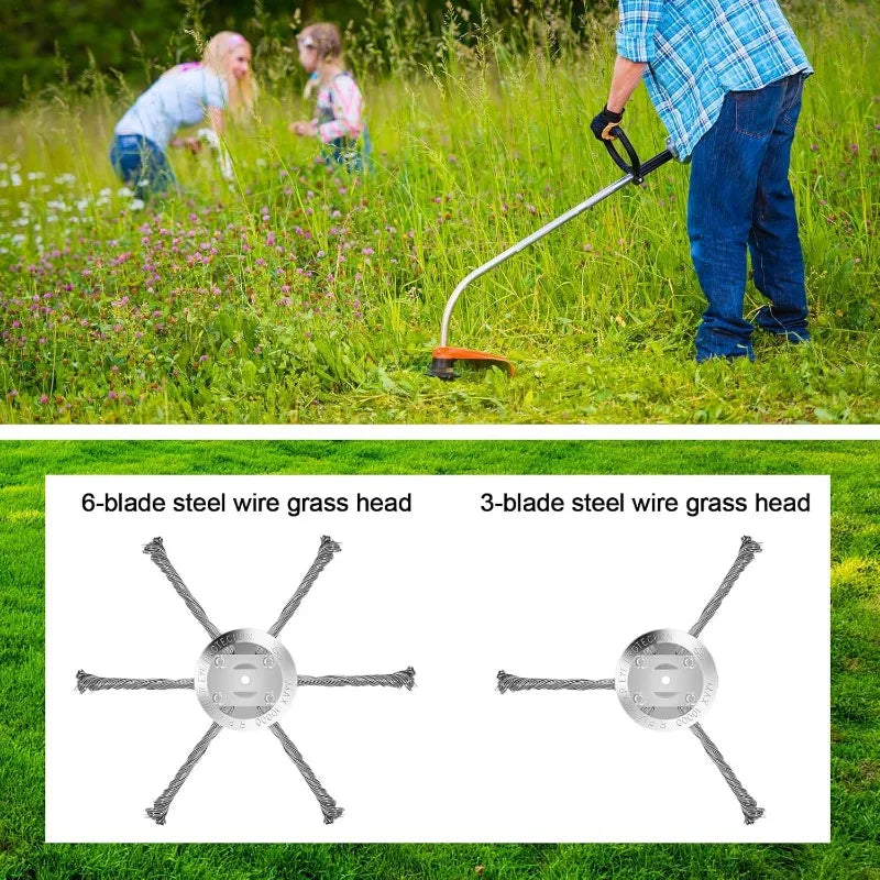 Steel Wire Weeding Wheel Dust Removal and Weeding Board Swing Metal Blade Universal Weed Brush Cutting Machine Head Knife Tool