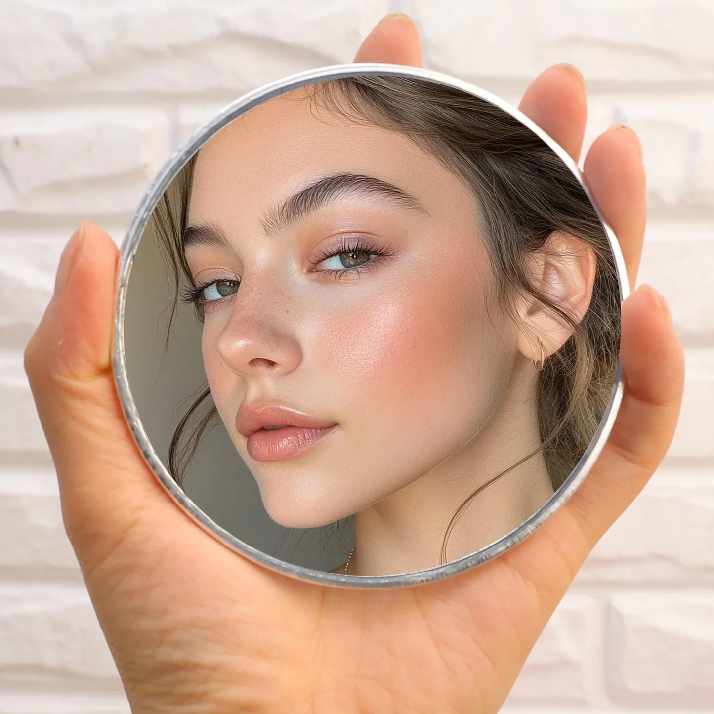 Hand-held Selfie Convex Mirror for Travel Trip Pocket Selfie Mirror TikTok INS Fashion Cute Selfie Mirrors for Traveling Alone