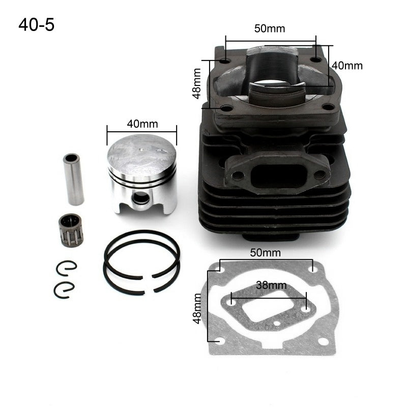 Garden Equipment Replacement 44mm & 40mm Cylinder Piston Kit for 44-5 & 40-5 Brush Cutter Engine 44F 5 & 40F 5