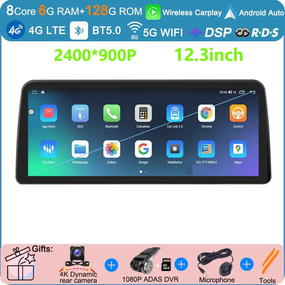 Android 15 Car QLED Screen For GMC Yukon Chevrolet Tahoe Suburban 2007-2013 GPS Navigation Multimedia Player Stereo Head Unit