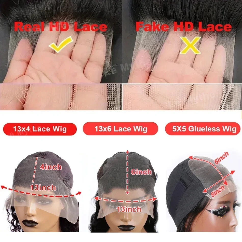 250 Density Human Hair Wig — Body Wave HD Lace Front, 13x6