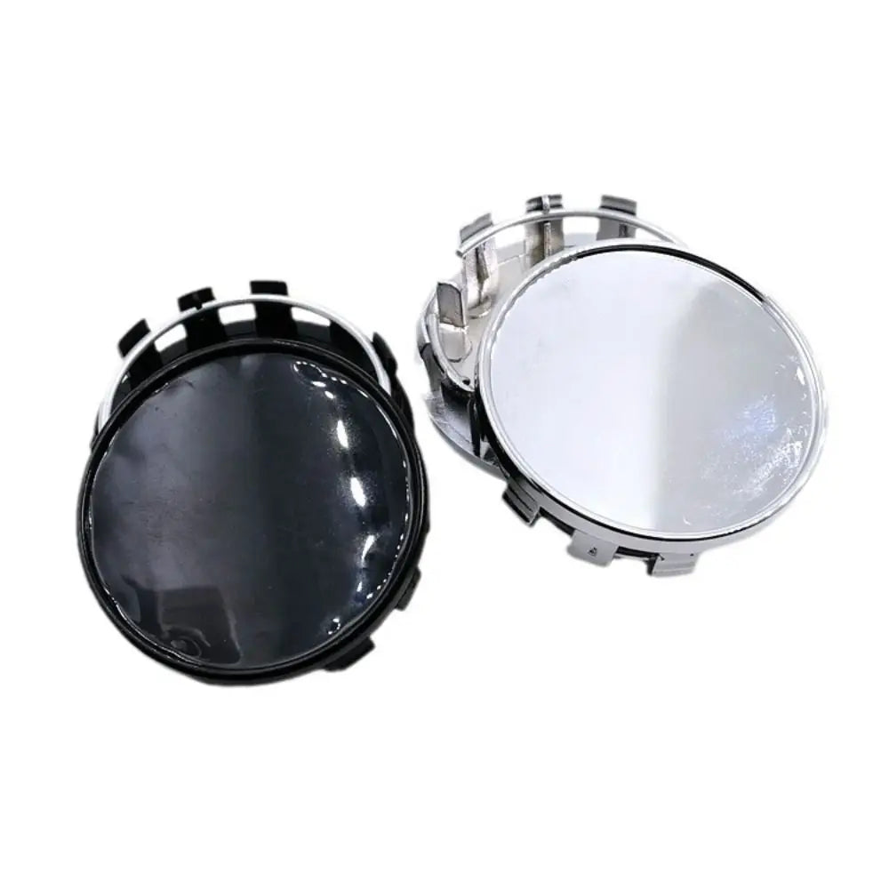 4Pcs 54MM Wheel Center Caps - ABS Rim Hub Caps - Black/Silver