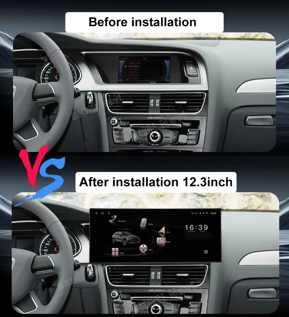 Android Car Screen for Audi A4 B8 & A5 (2009–2016) — Wireless CarPlay, GPS, 4G, DSP, Ultra-Thin Display