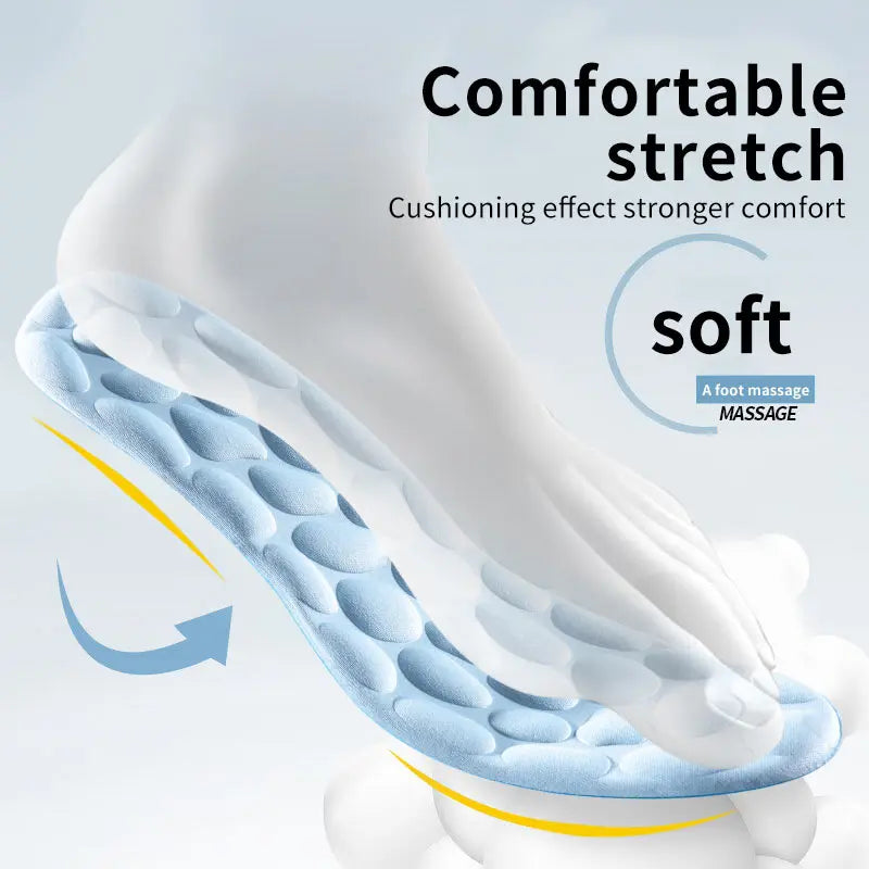 4D Cloud Sports Insoles – Shock Absorbing, Breathable PU Shoe Inserts