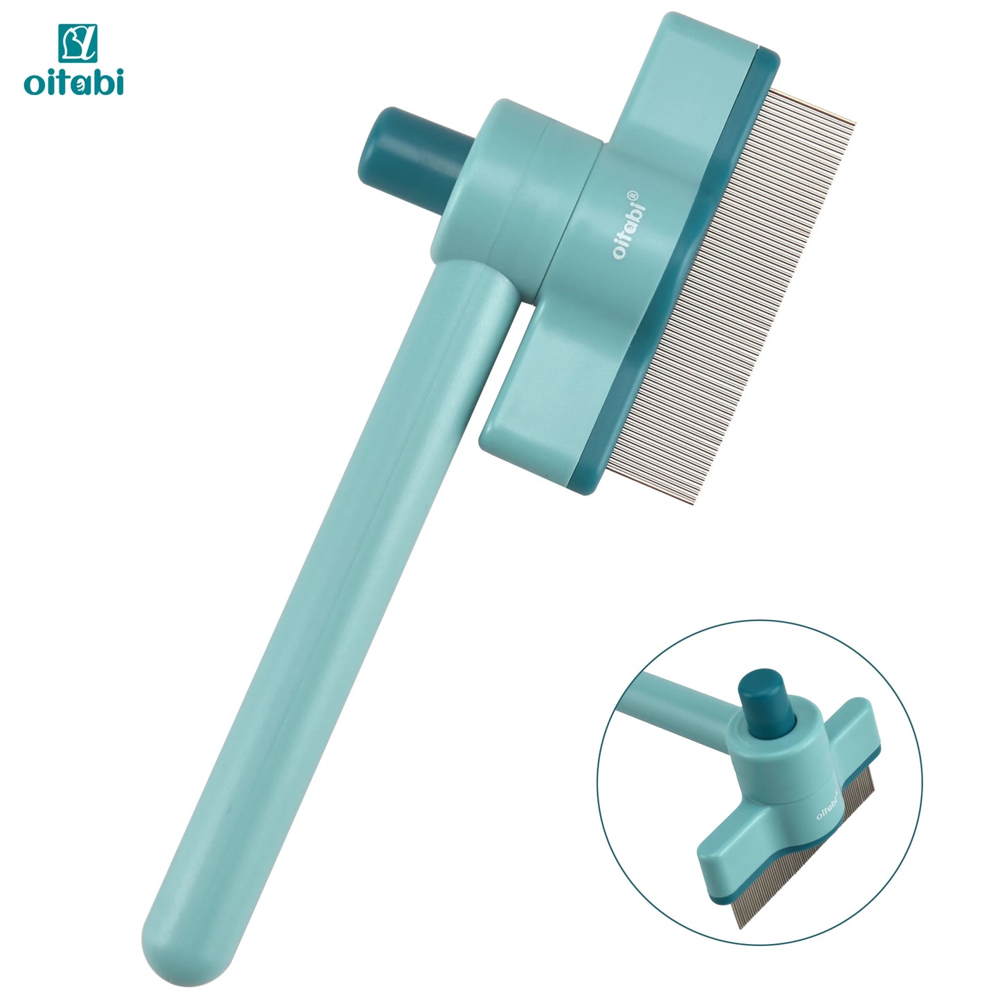OITABI 1/2PCS Rotatable Flea Comb for Cat Dog Brush for Shedding Pet Hair Removal Comb with Stainless Steel Teeth for Deshedding