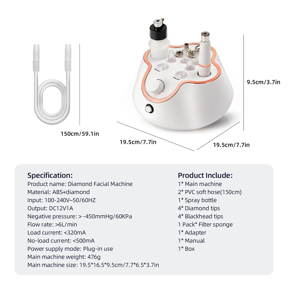 Foreverlily Diamond Microdermabrasion Dermabrasion Machine Water Spray Exfoliation Beauty Machine Wrinkle Face Peeling Machine