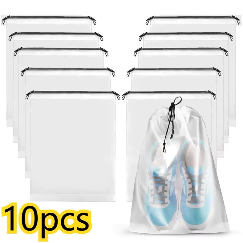 5/10PCS Shoe Storage Drawstring Bags Waterproof Travel Cosmetic Bag Sundries Towel Storage Bags Portable Transparent Plastic Bag