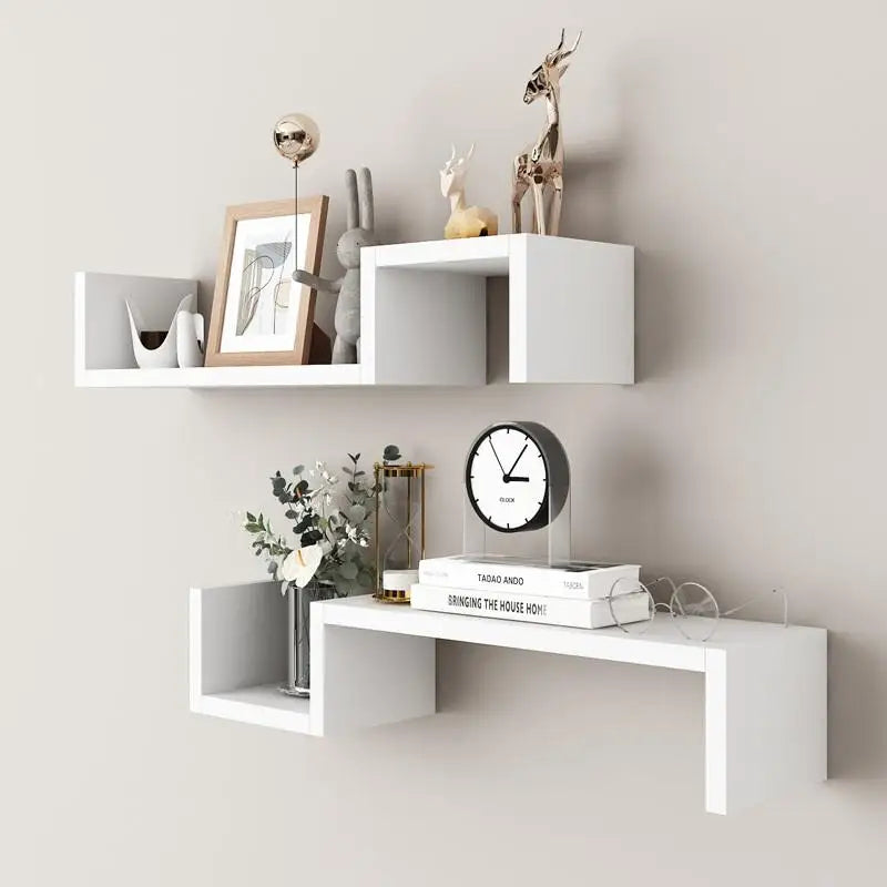 Wall-mounted Shelves For Living Room And Bedroom, Featuring Simple, Freely Combinable, And Creative Grid Designs