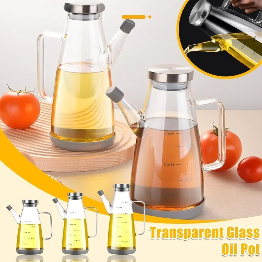 Glass Oil Bottle with Drip-Free Spout - 600 to 1000ml, Amber or Clear - photo 2