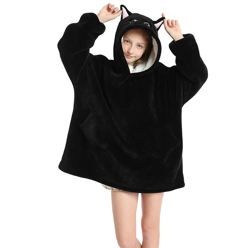 Kids Oversized Hoodie Blanket - Animal Wearable Blanket with Sleeves - photo 7