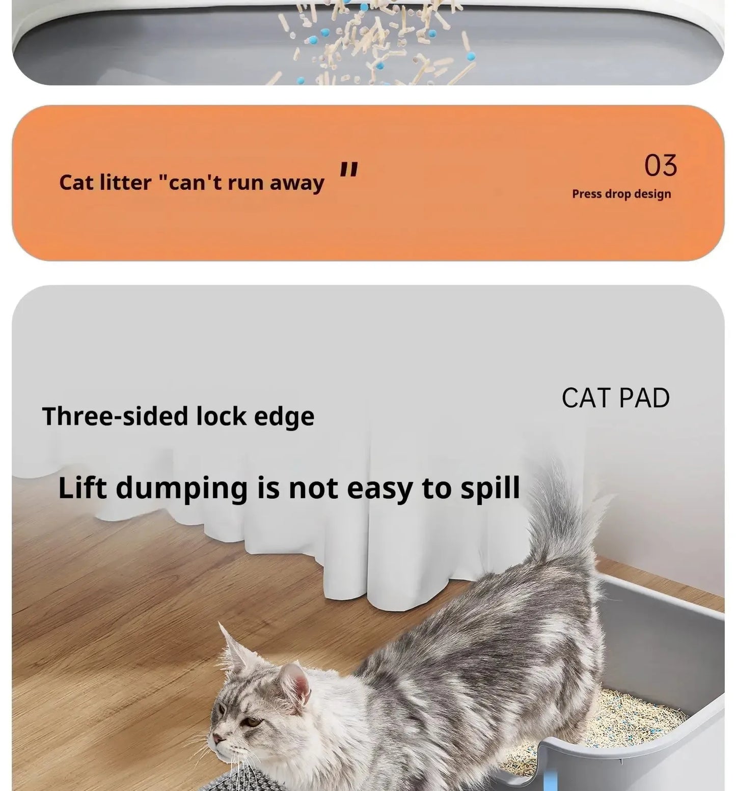 Double-layer large cat litter mat, an anti-splash mat for cat litter boxes, a filtering mat and sand leakage mat, a cat product