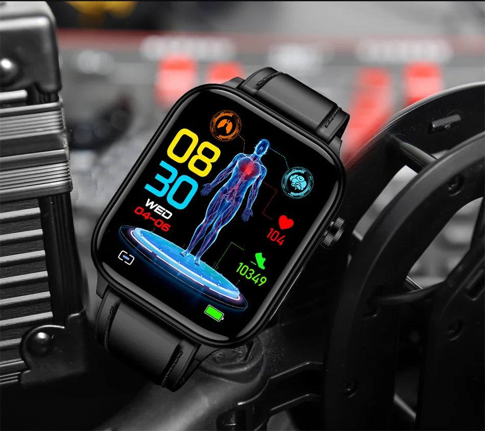 2026 New Al Science Diagnosis Blood Lipids Uric Acid Blood Oxygen Smart Watch Men ECG+PPG Voice Bluetooth Call Health Smartwatch