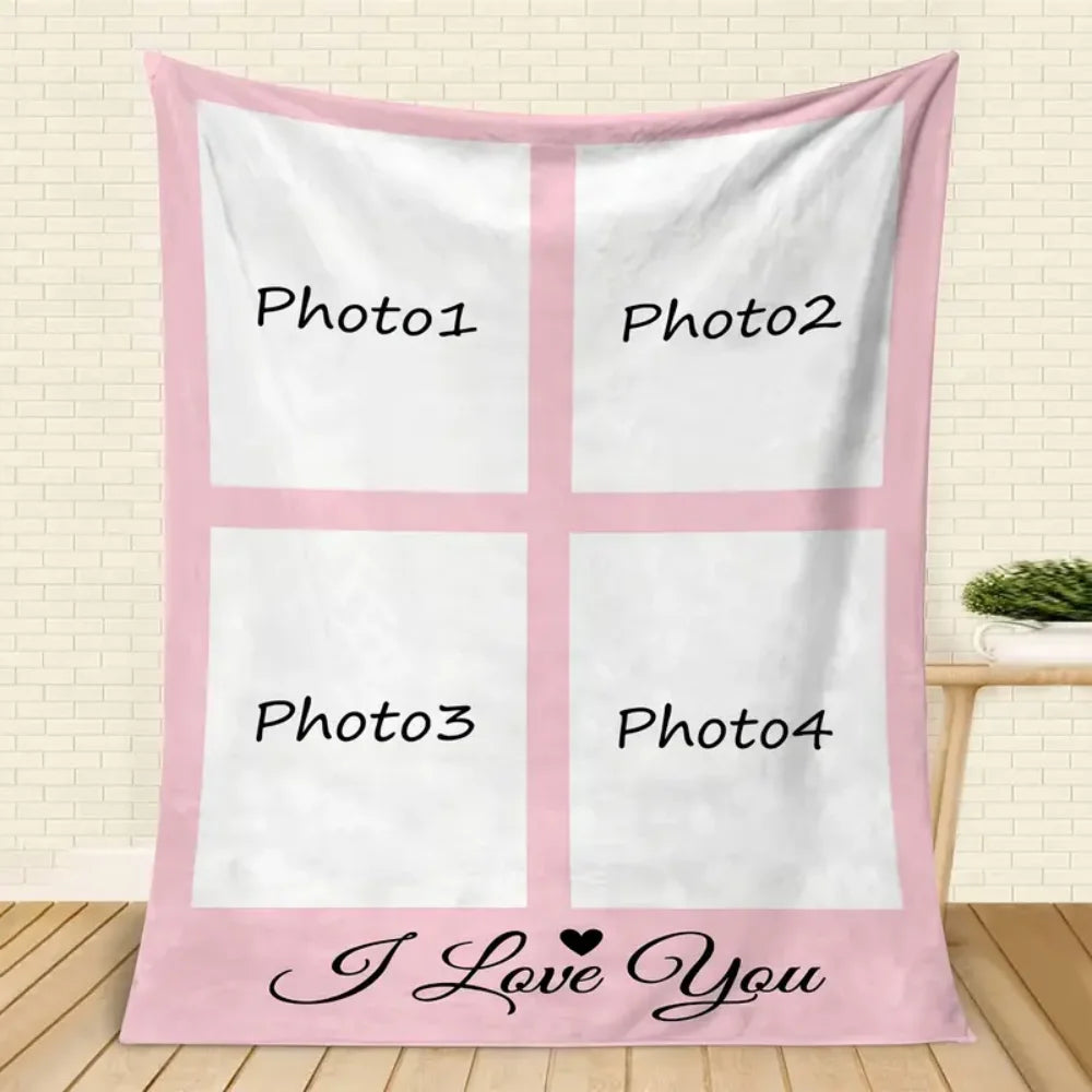 Custom Photo Flannel Blanket, Personalized Image Print
