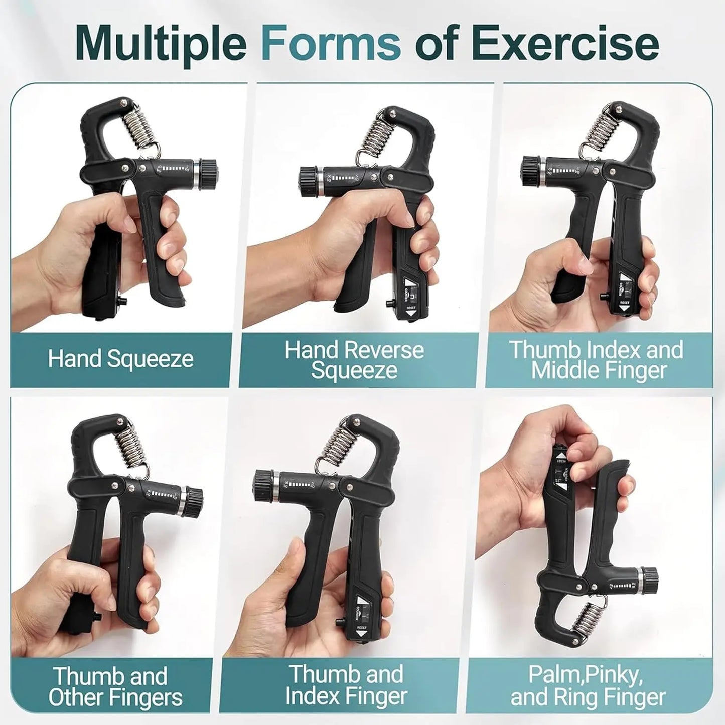 Mechanical Counting Grip Strength Trainer with Finger Exerciser
