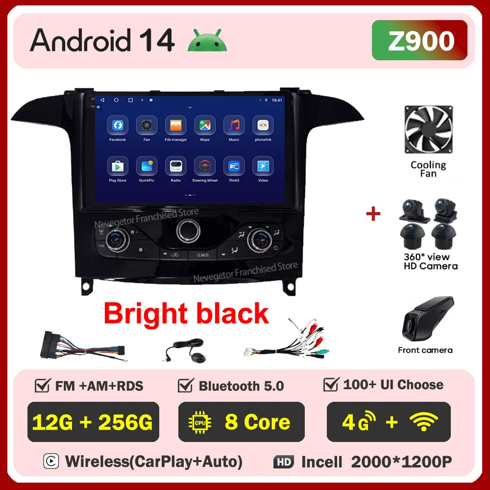 Android 16 Auto Radio For Ford S Max S-MAX 2006-2015 For Ford Galaxy 2014 Carplay Multimedia Video Player Navigation GPS No 2din