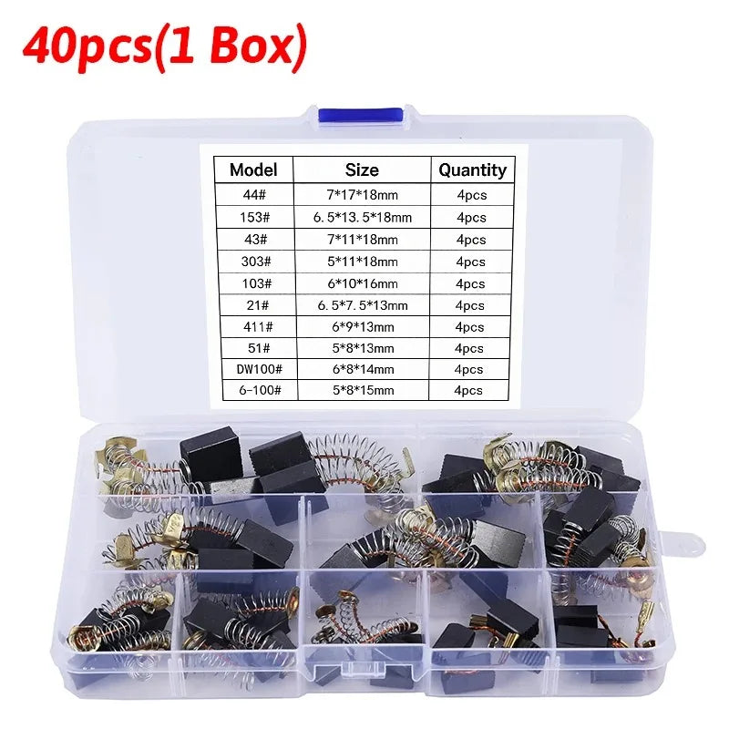 Carbon Brush Repair Kit Power Tool Electric Motor Replacement Parts Chainsaw Hand Drill Angle Grinder Graphite Brush Spring Part