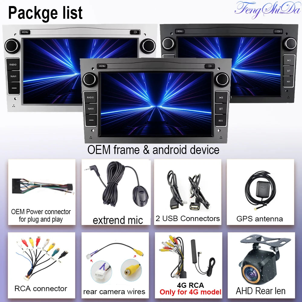 Android Car Stereo for Opel/Vauxhall Astra H J, Vectra, Antara, Zafira, Corsa (2004–2011) — CarPlay, Android Auto, GPS
