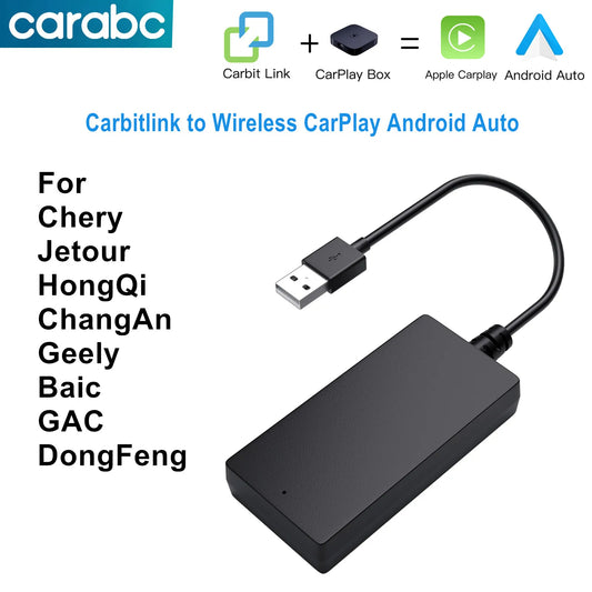 Carbit Link / Smart Link to Wireless CarPlay & Android Auto Adapter — for JAC, Geely, Chery, Jetour X70 X90 X95, BAIC, Changan