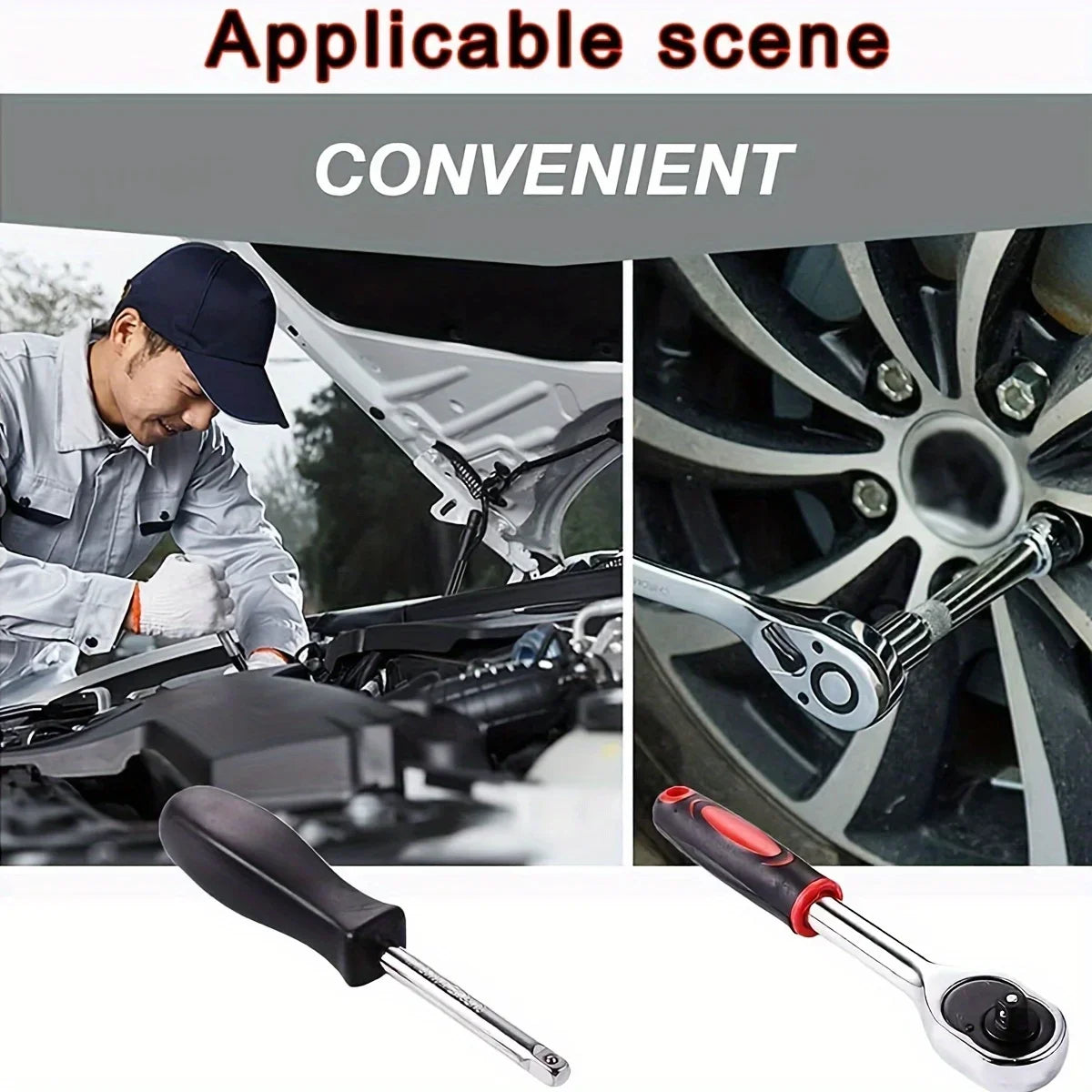 2026 New 46-piece Auto Repair Combination Ratchet Wrench Auto Maintenance Vehicle-mounted Socket Repair Set Tool Box