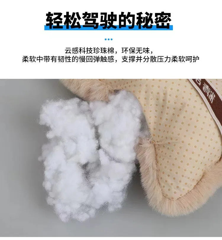 1pc Car Headrest Lumbar Pillow - Soft Imitation Rabbit Plush Comfort Cushion for All Seasons, Ergonomic Driver Support Headrest